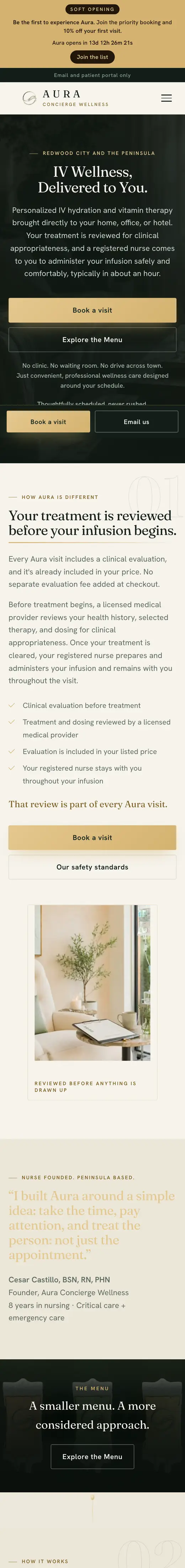 Aura Concierge Wellness on a phone